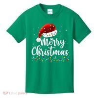 Merry Christmas Lights Red Santa Hat Xmas Family Kids T-Shirt thumb 0