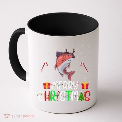 Merry Christmas Lights Salmon Reindeer Hat Xmas Pjs Coffee Mug