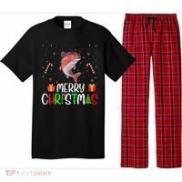 Merry Christmas Lights Salmon Reindeer Hat Xmas Pjs Pajama Set thumb 0