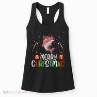 Merry Christmas Lights Salmon Reindeer Hat Xmas Pjs Women's Tank Top thumb 0