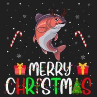 Merry Christmas Lights Salmon Reindeer Hat Xmas Pjs Hat thumb 2