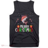 Merry Christmas Lights Salmon Reindeer Hat Xmas Pjs Tank Top thumb 0