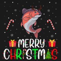 Merry Christmas Lights Salmon Reindeer Hat Xmas Pjs Visor thumb 3