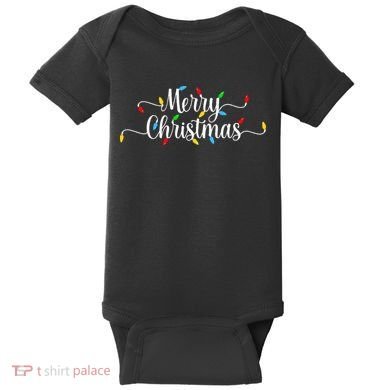 Merry Christmas Lights  Baby Bodysuit