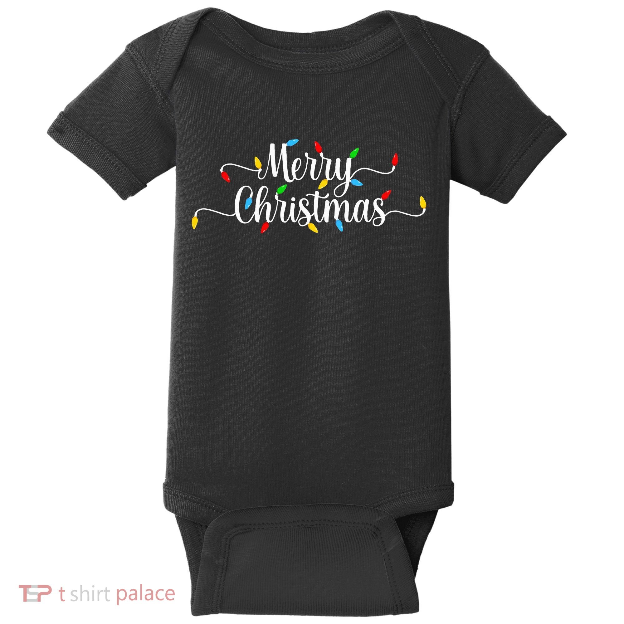Merry Christmas Lights  Baby Bodysuit