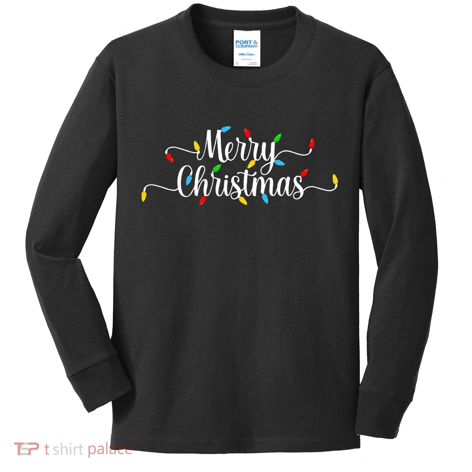 Merry Christmas Lights  Kids Long Sleeve Shirt