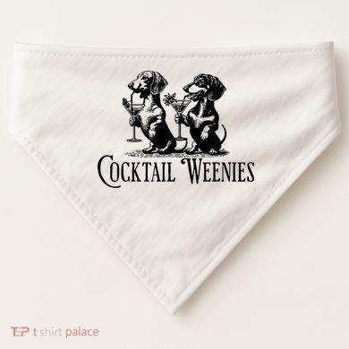 Martini Cocktail Lover Dachshund Cocktail Weenies Dachshund USA-Made Doggie Bandana