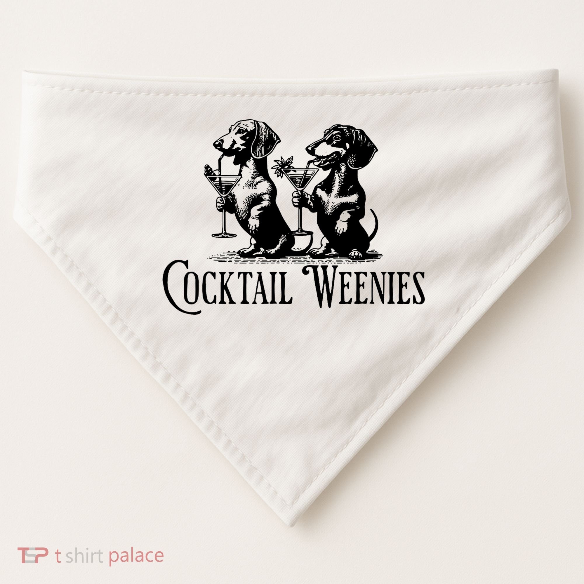 Martini Cocktail Lover Dachshund Cocktail Weenies Dachshund USA-Made Doggie Bandana
