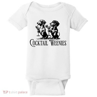 Martini Cocktail Lover Dachshund Cocktail Weenies Dachshund Baby Bodysuit