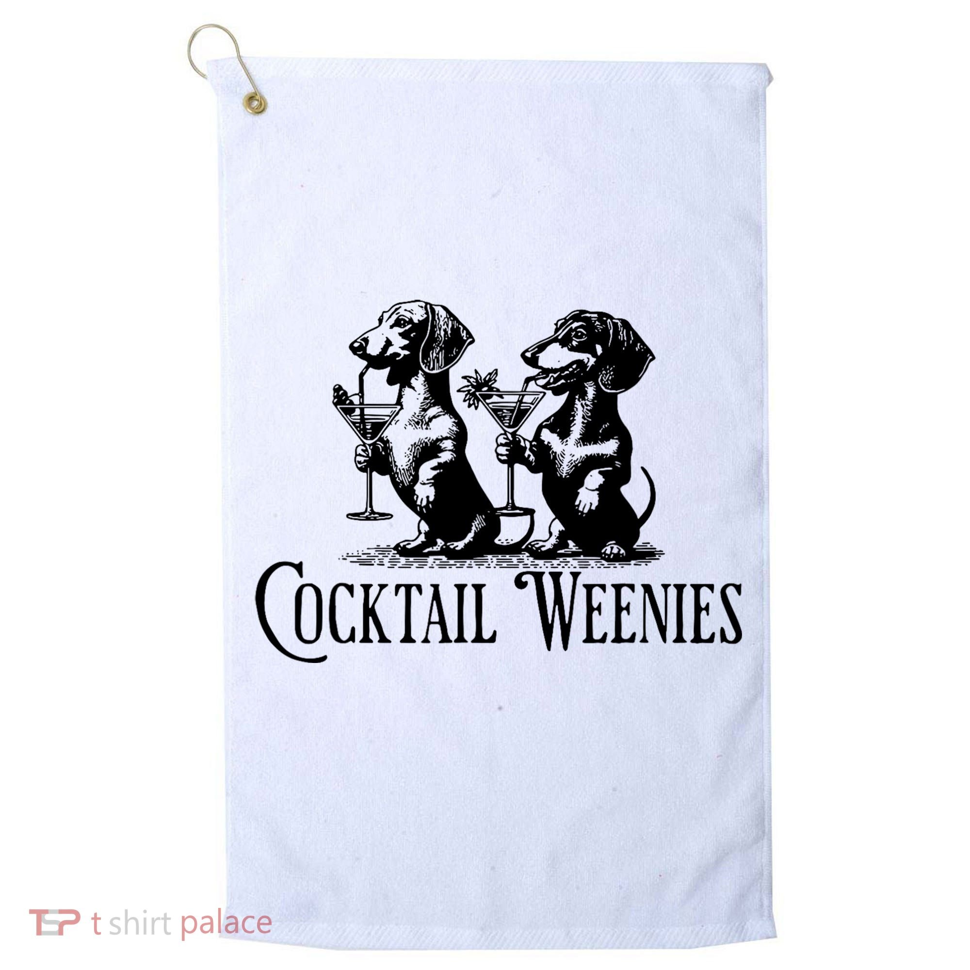 Martini Cocktail Lover Dachshund Cocktail Weenies Dachshund Golf Towel