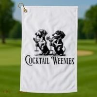 Martini Cocktail Lover Dachshund Cocktail Weenies Dachshund Golf Towel thumb 1