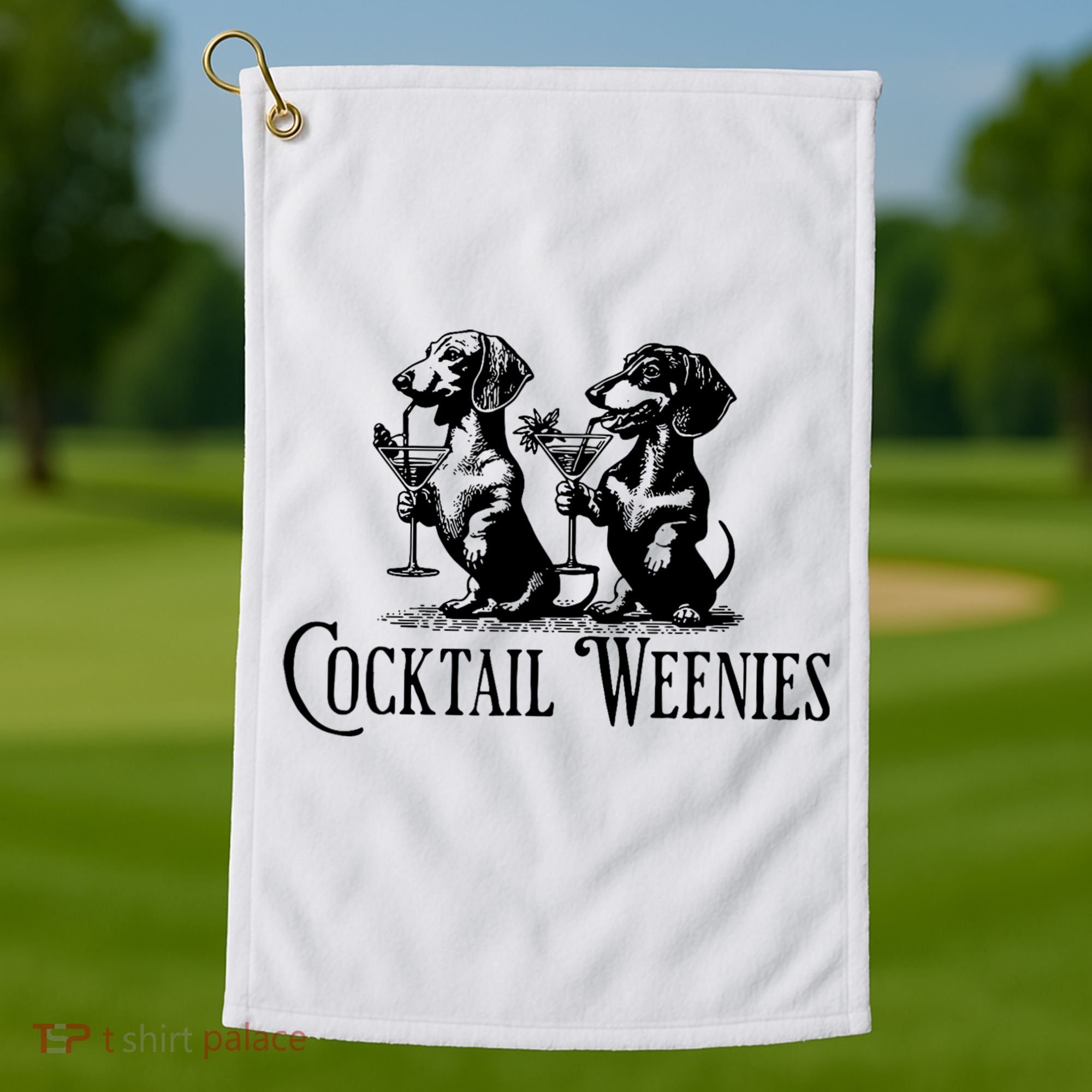 Martini Cocktail Lover Dachshund Cocktail Weenies Dachshund Golf Towel