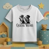 Martini Cocktail Lover Dachshund Cocktail Weenies Dachshund Toddler T-Shirt thumb 3