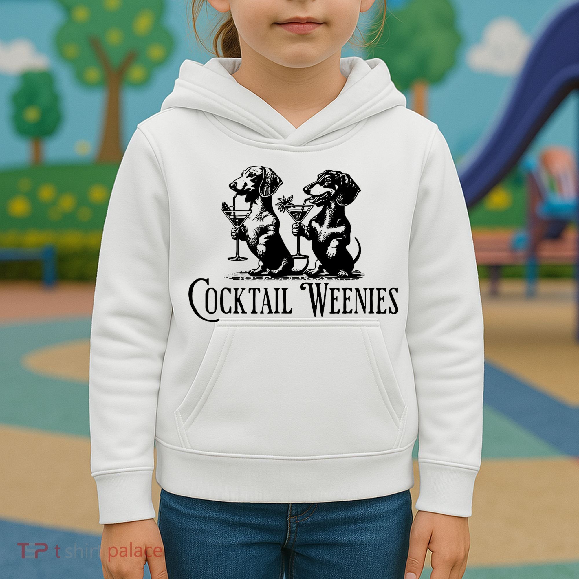 Martini Cocktail Lover Dachshund Cocktail Weenies Dachshund Kids Hoodie