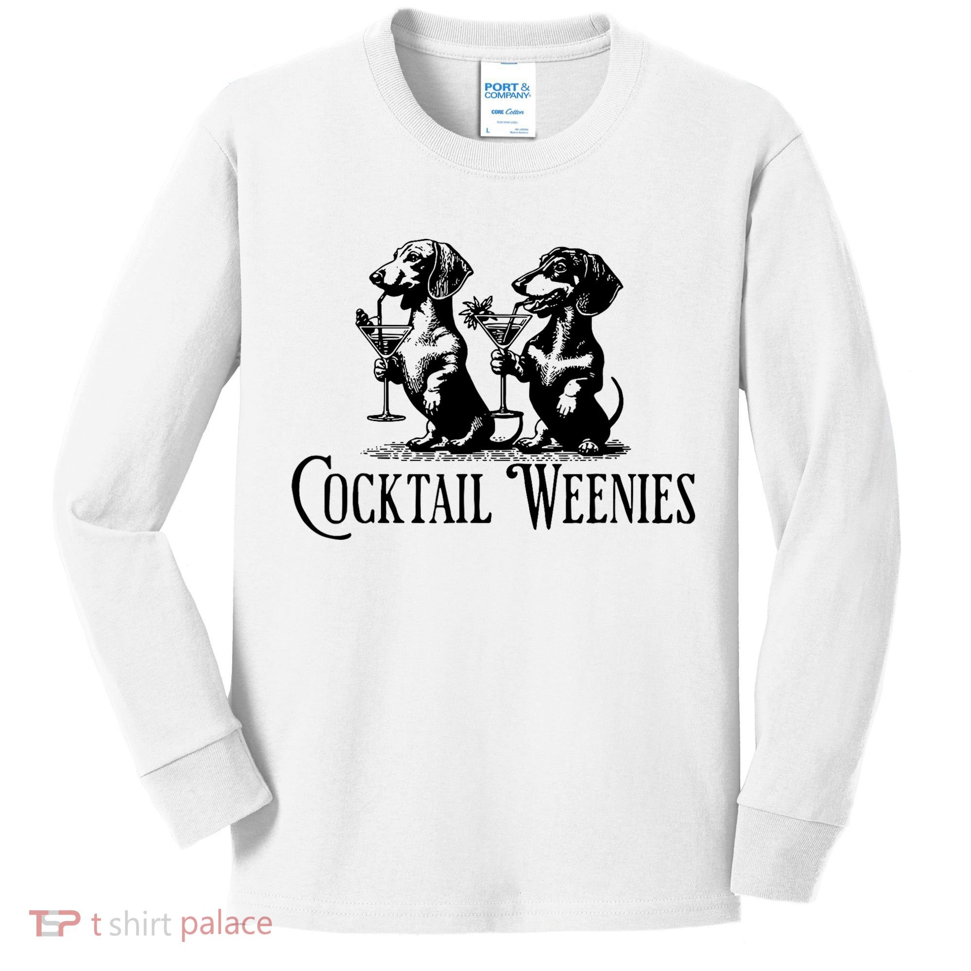 Martini Cocktail Lover Dachshund Cocktail Weenies Dachshund Kids Long Sleeve Shirt