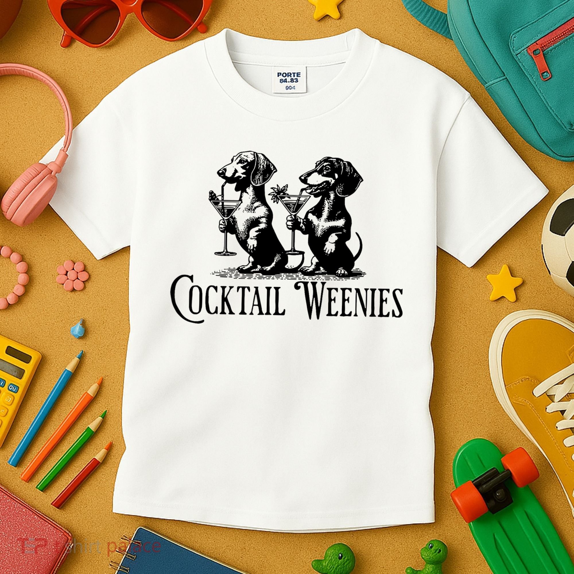 Martini Cocktail Lover Dachshund Cocktail Weenies Dachshund Kids T-Shirt