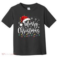 Merry Christmas Lights Red Santa Hat Xmas Family Matching Toddler T-Shirt thumb 0
