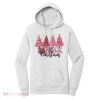 Merry Christmas Lights Pink Tree Gift Xmas Holidays Women's Hoodie thumb 0