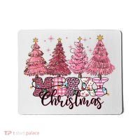Merry Christmas Lights Pink Tree Gift Xmas Holidays Mousepad thumb 0