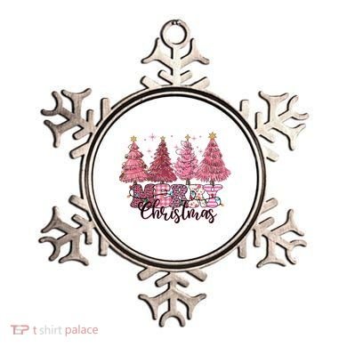 Merry Christmas Lights Pink Tree Gift Xmas Holidays Ornament