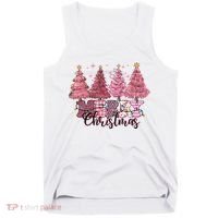 Merry Christmas Lights Pink Tree Gift Xmas Holidays Tank Top thumb 0