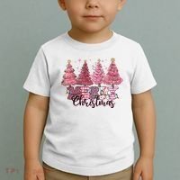 Merry Christmas Lights Pink Tree Gift Xmas Holidays Toddler T-Shirt thumb 2