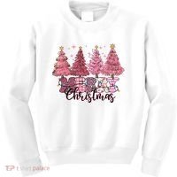 Merry Christmas Lights Pink Tree Gift Xmas Holidays Kids Sweatshirt thumb 0