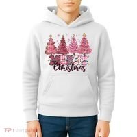 Merry Christmas Lights Pink Tree Gift Xmas Holidays Kids Hoodie thumb 4