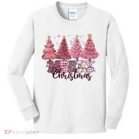 Merry Christmas Lights Pink Tree Gift Xmas Holidays Kids Long Sleeve Shirt thumb 0