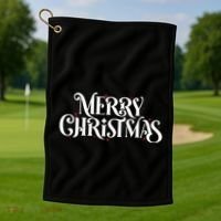 Merry Christmas Lights Festive Family Matching Golf Towel thumb 1