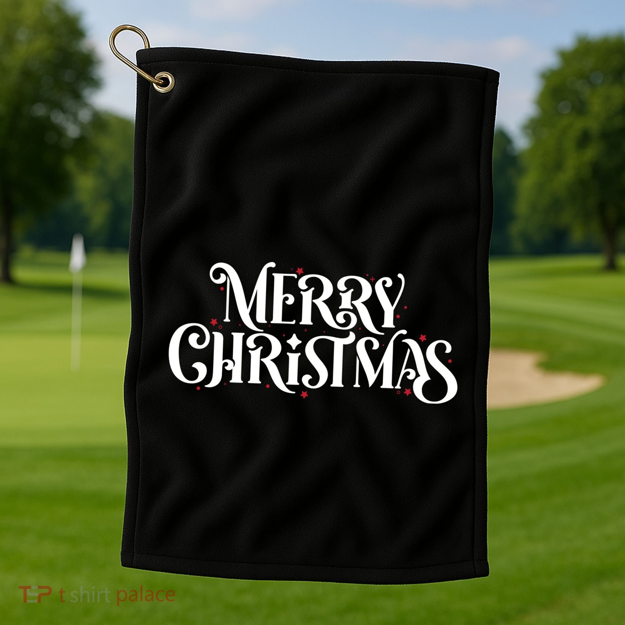 Merry Christmas Lights Festive Family Matching Golf Towel