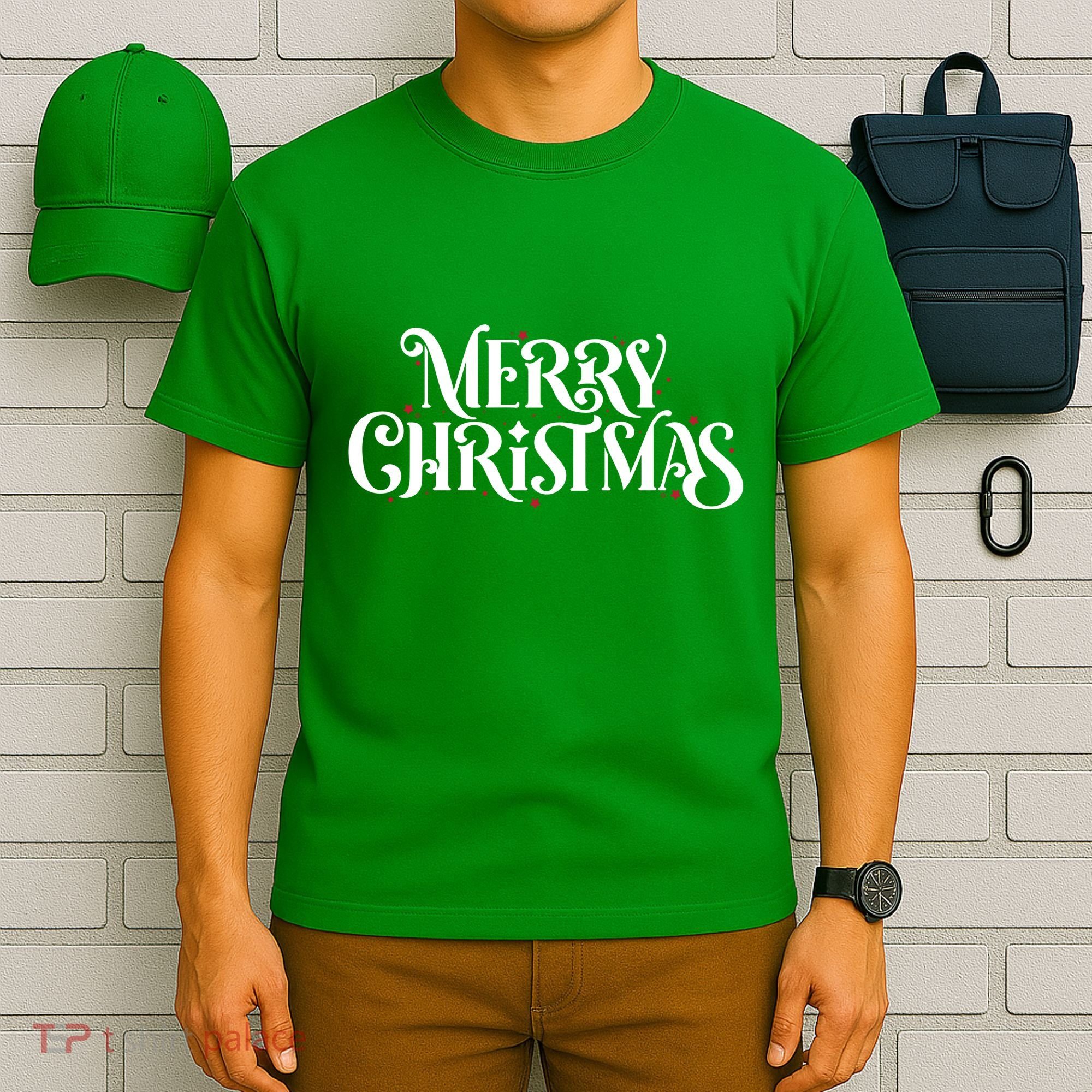 Merry Christmas Lights Festive Family Matching T-Shirt