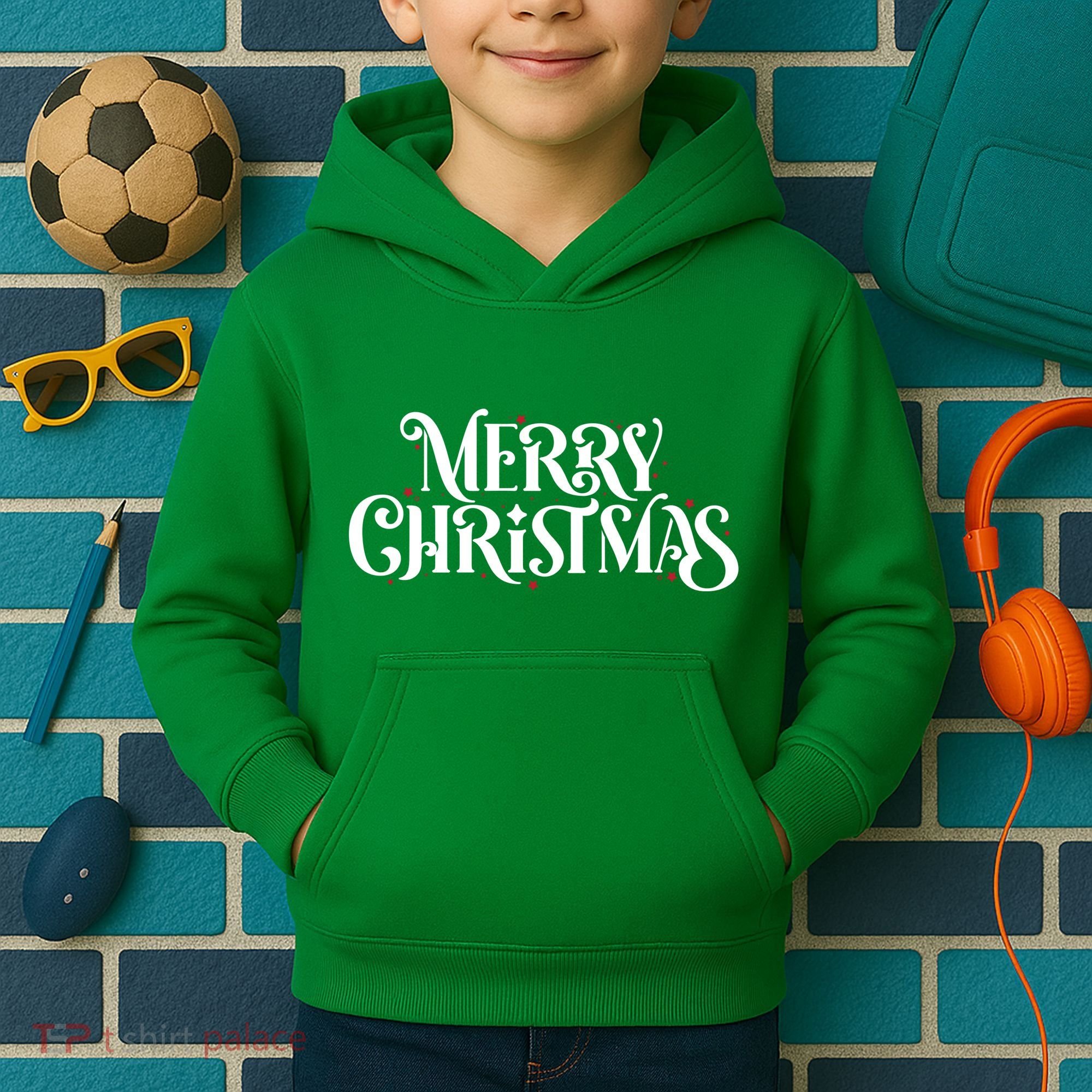 Merry Christmas Lights Festive Family Matching Kids Hoodie