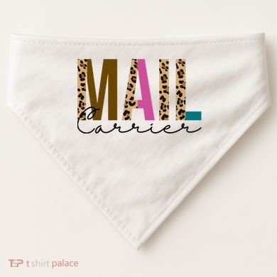 Mail Carrier Leopard Cute Gift USA-Made Doggie Bandana