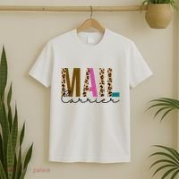 Mail Carrier Leopard Cute Gift T-Shirt thumb 2