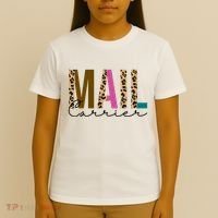 Mail Carrier Leopard Cute Gift T-Shirt thumb 4