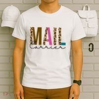 Mail Carrier Leopard Cute Gift T-Shirt thumb 6