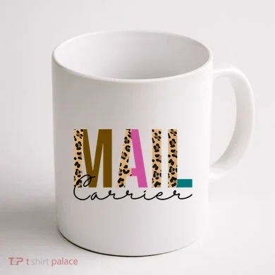 Mail Carrier Leopard Cute Gift Coffee Mug back