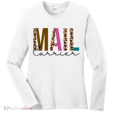 Mail Carrier Leopard Cute Gift Women's Long Sleeve Shirt