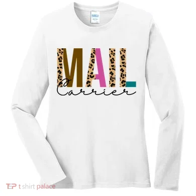 Mail Carrier Leopard Cute Gift Women's Long Sleeve Shirt
