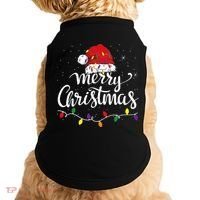 Merry Christmas Lights Red Santa Hat Xmas Family Doggie Tank thumb 0
