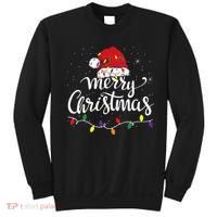 Merry Christmas Lights Red Santa Hat Xmas Family Sweatshirt thumb 0