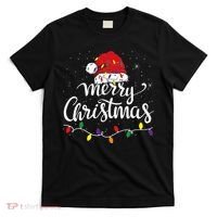 Merry Christmas Lights Red Santa Hat Xmas Family T-Shirt thumb 0