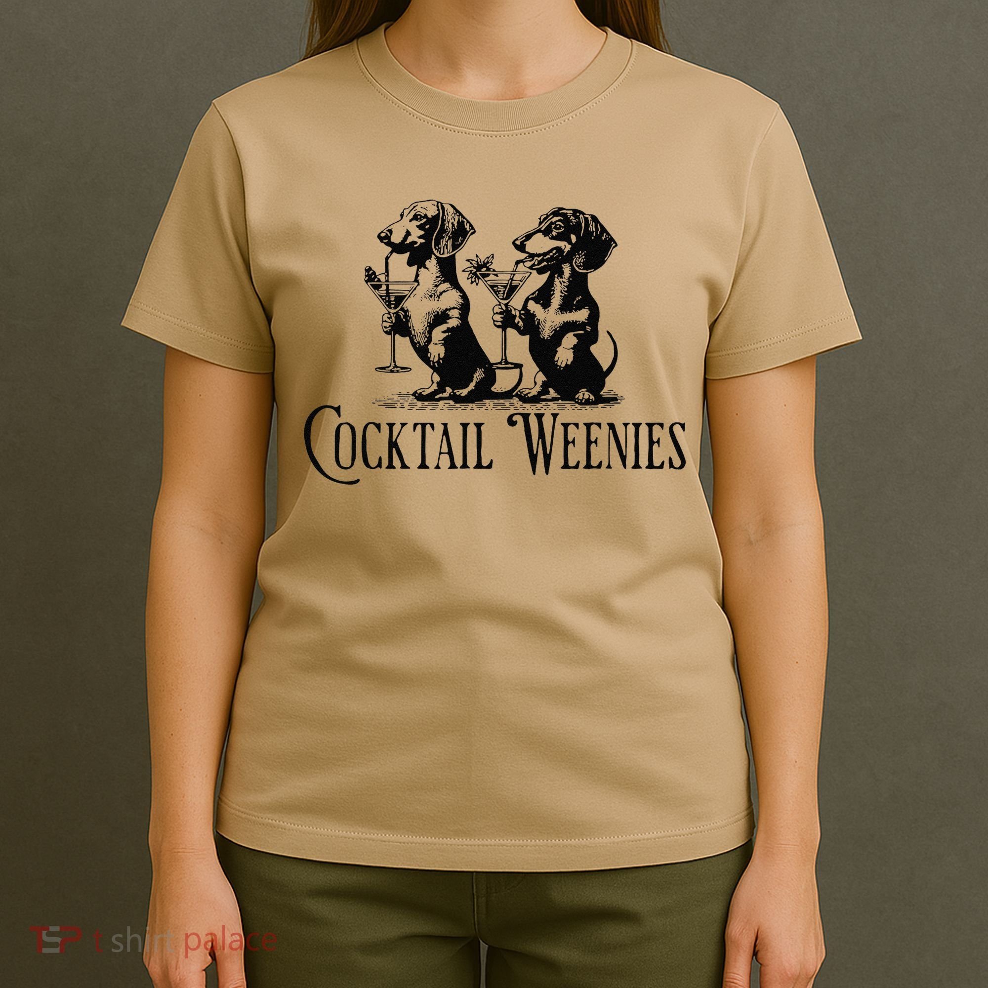 Martini Cocktail Lover Dachshund Cocktail Weenies Dachshund Gift T-Shirt