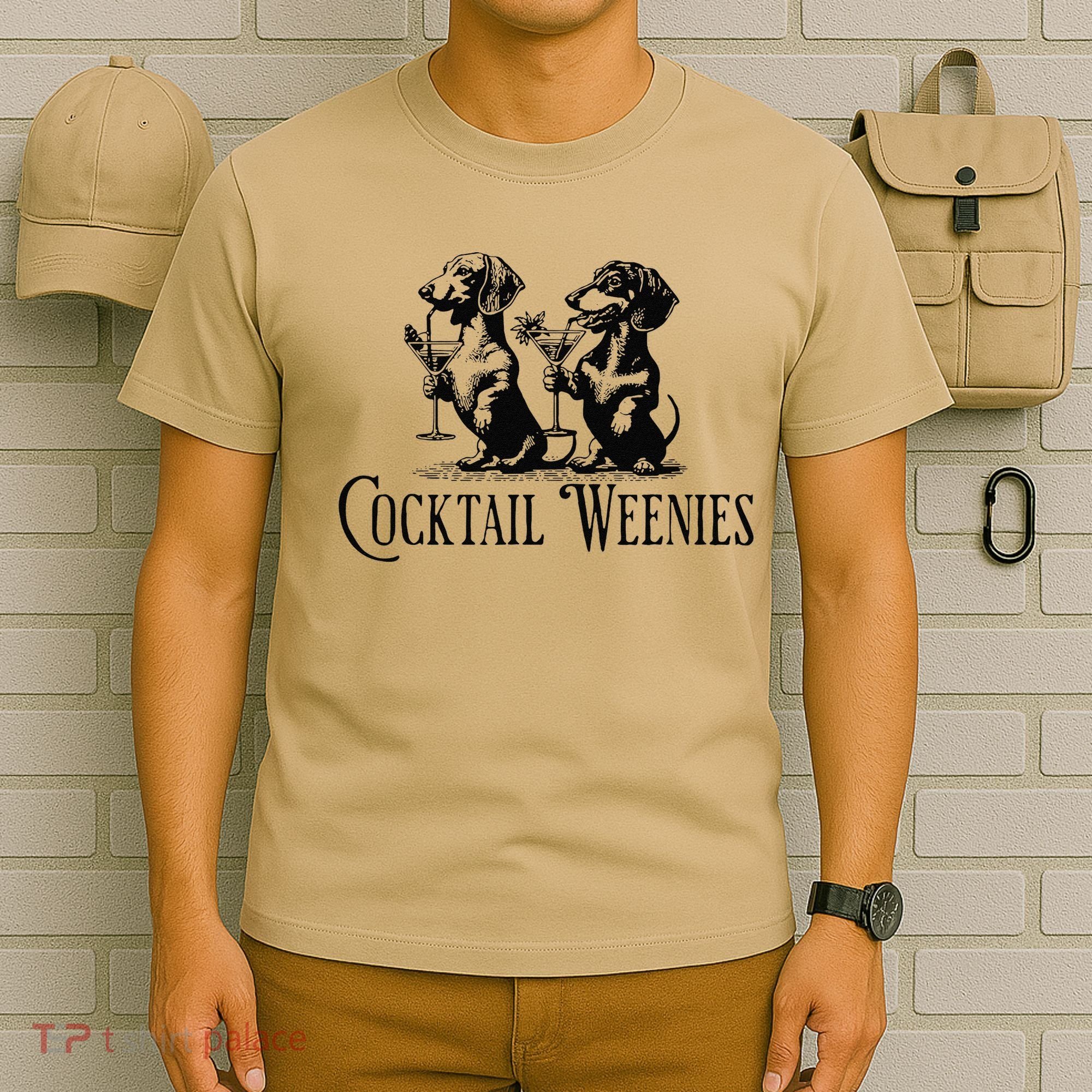 Martini Cocktail Lover Dachshund Cocktail Weenies Dachshund Gift T-Shirt