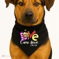 Merry Christmas Love Came Down Luke-211 Thanksgiving Jesus USA-Made Doggie Bandana thumb 1