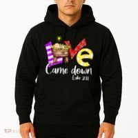 Merry Christmas Love Came Down Luke-211 Thanksgiving Jesus Hoodie thumb 2