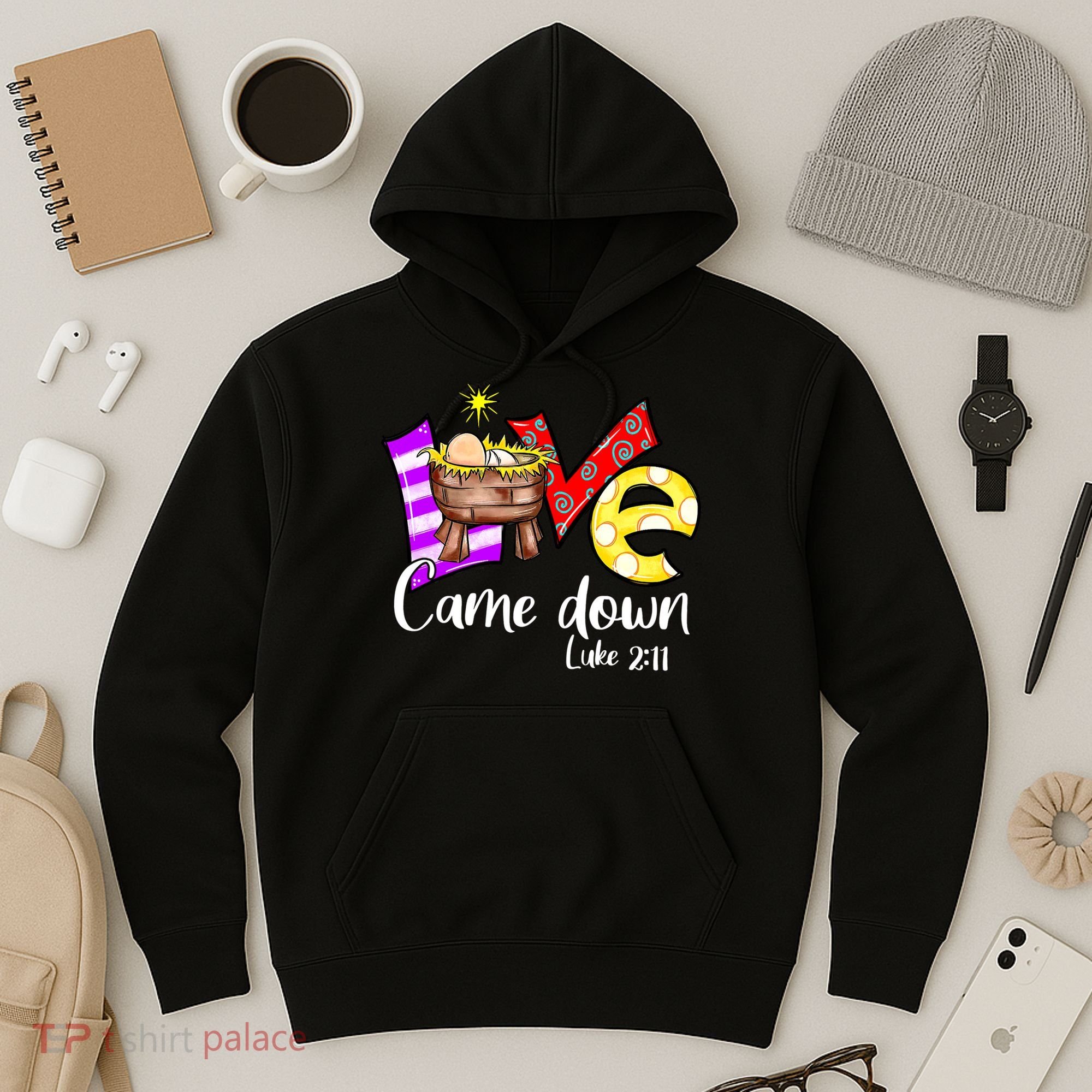 Merry Christmas Love Came Down Luke-211 Thanksgiving Jesus Hoodie