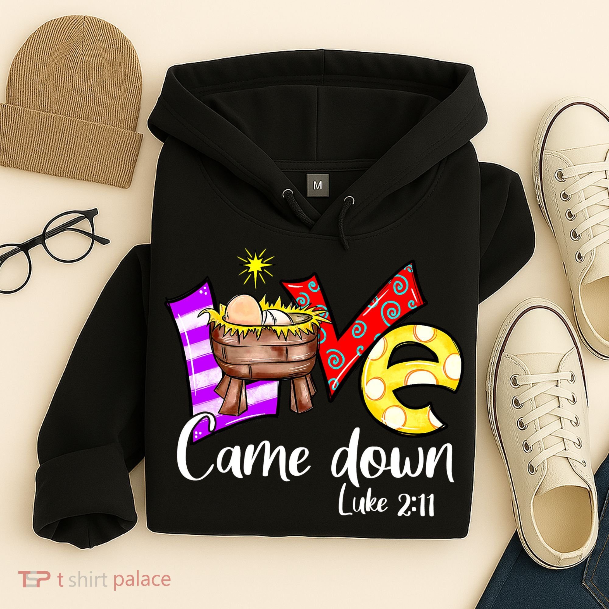 Merry Christmas Love Came Down Luke-211 Thanksgiving Jesus Hoodie