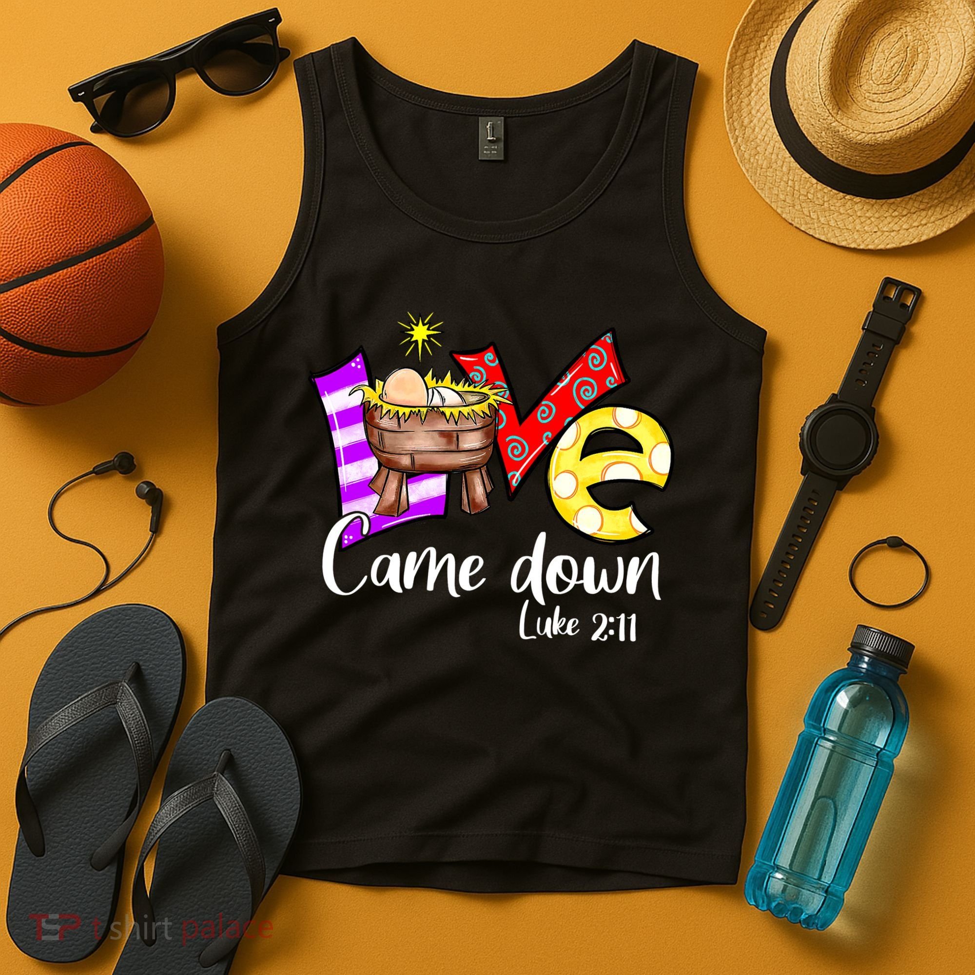 Merry Christmas Love Came Down Luke-211 Thanksgiving Jesus Tank Top